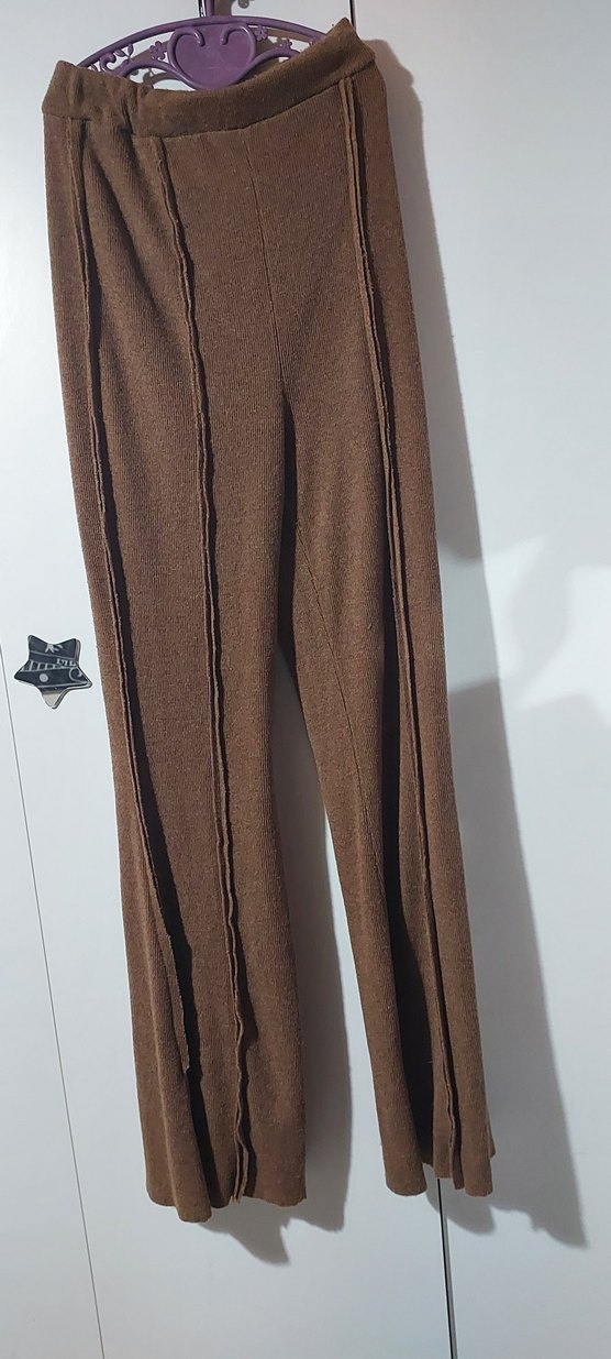 Kahverengi Kadın Süet Kuşaklı Takım - Görsel 3