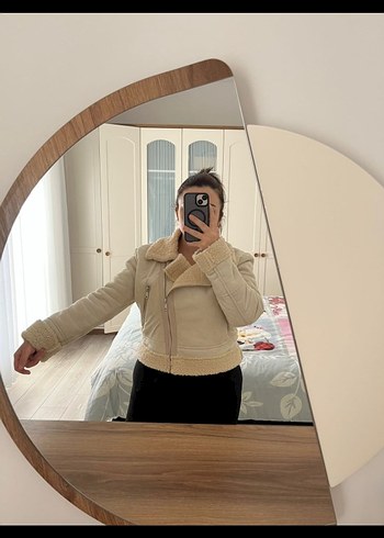 Kürk Detaylı Kısa Süet Kadın Ceket - Görsel 4