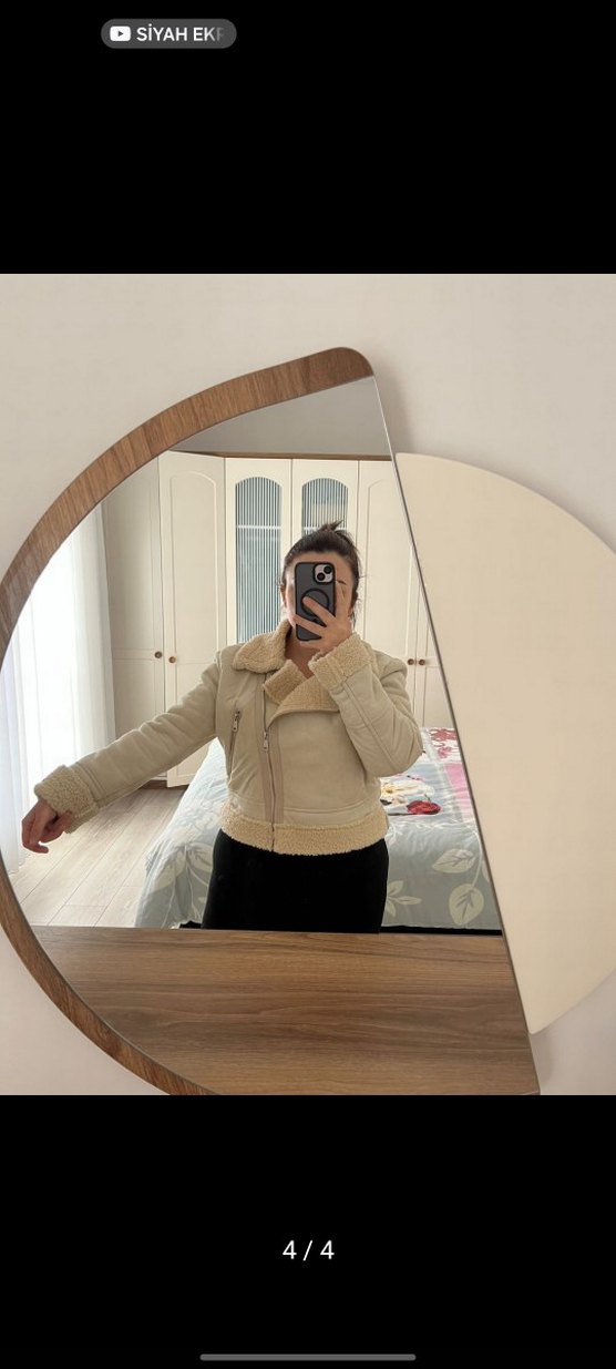 Kürk Detaylı Kısa Süet Kadın Ceket - Görsel 4