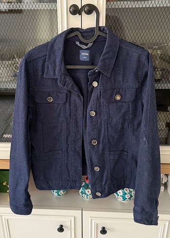Düğmeli Mavi Kadın Denim Ceket