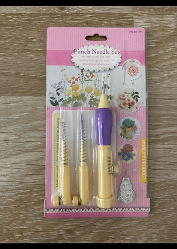 Pastel Renkli Punch İğne Seti ve Aparatı