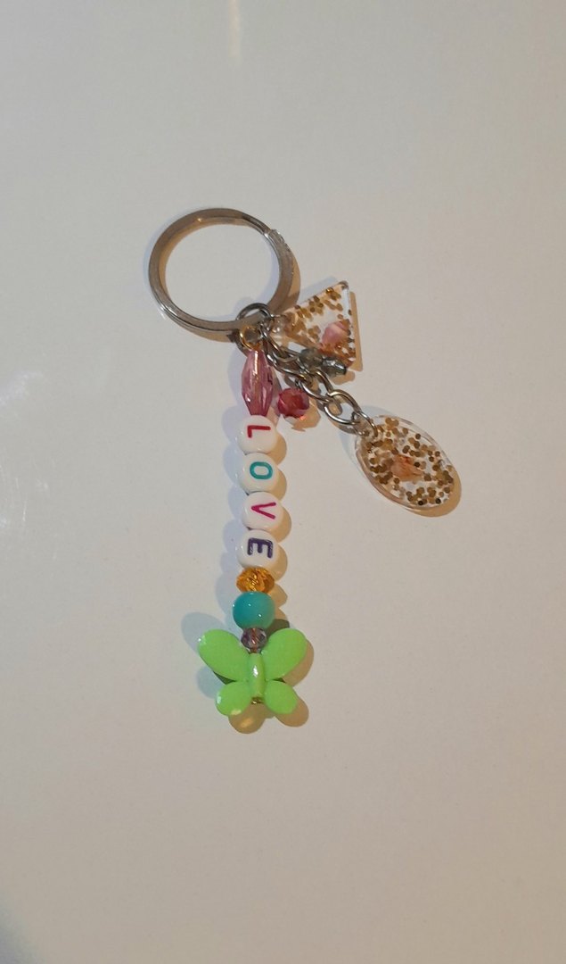 Epoksi Renkli Boncuklu Bohem Anahtarlık - Görsel 2