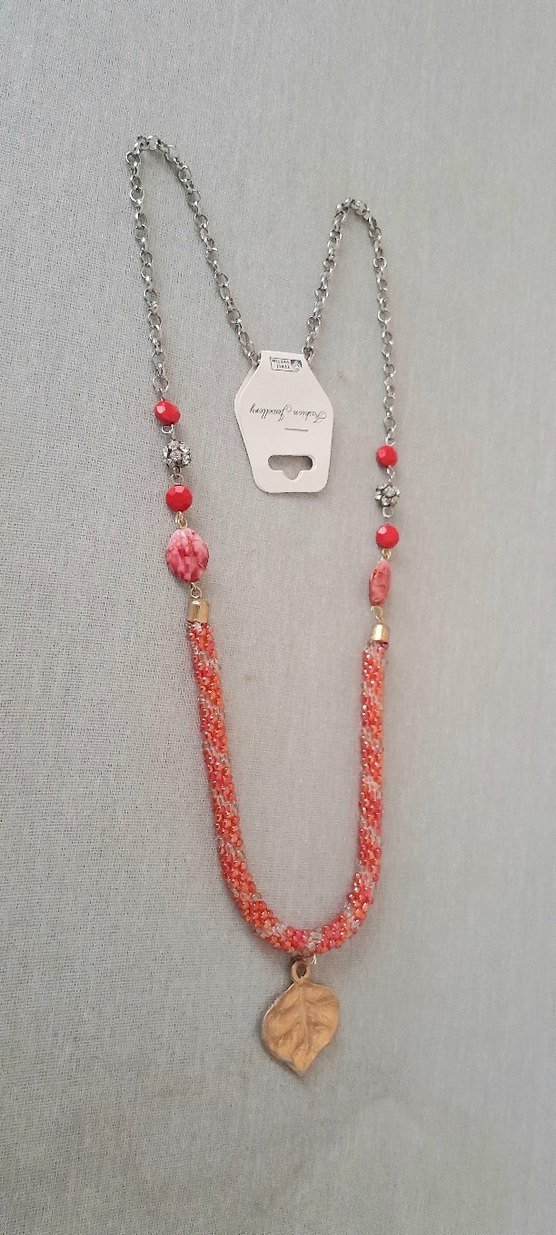 Uzun Boncuklu Altın Renkli Bohem Kolye - Görsel 2