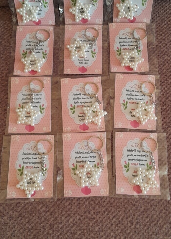 Anneler günü İnci anahtarlık - Görsel 2