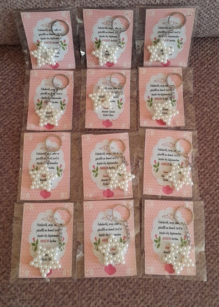 Anneler günü 30 ad inci anahtarlık - Görsel 3