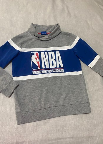 Erkek Çocuk Gri NBA Baskılı Sweatshirt