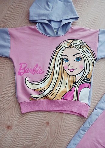 Barbie Baskılı Pembe Kız Sweatshirt ve Eşofman Takımı - Görsel 4