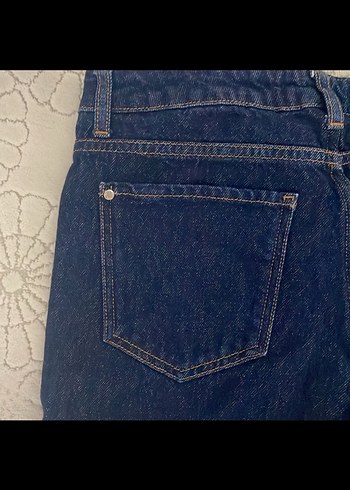 36 Beden lacivert Renk Lacivert Midi Boy Fermuarlı Kadın Kot Pantolon