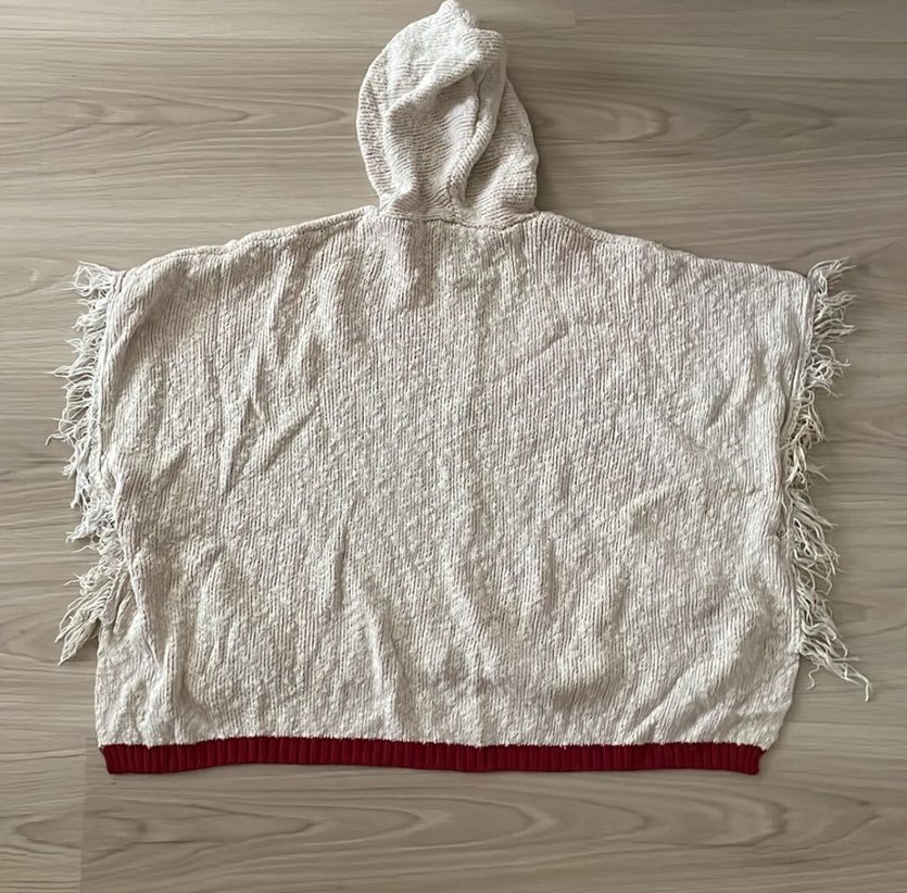 Bohem Nakışlı Rahat Örgü çocuk panço - Görsel 2