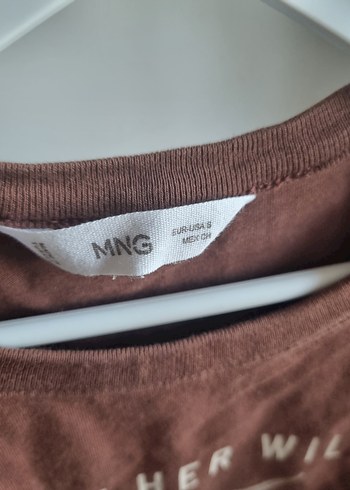 s Beden MANGO Kahverengi Baskılı Tişört S Beden