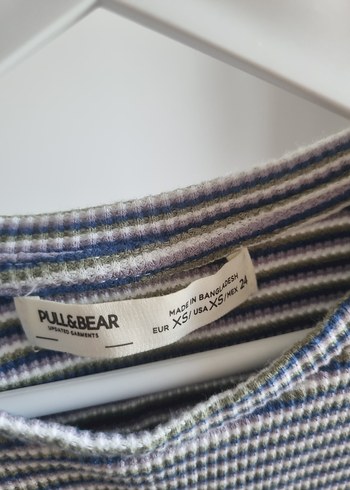 xs Beden PULL&BEAR Çizgili Dokulu Tişört