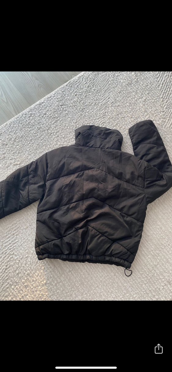 Siyah Fermuarlı Kadın Kış Montu - Görsel 2