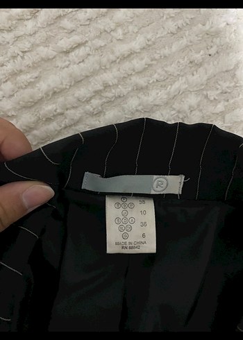 Çizgili Siyah Kadın Blazer Ceket - Görsel 3