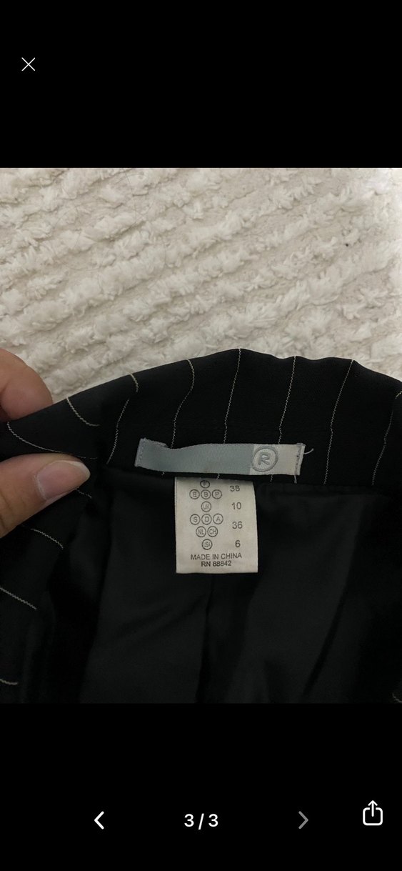 Çizgili Siyah Kadın Blazer Ceket - Görsel 3