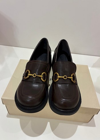 Marjin Kahverengi Deri Loafer
