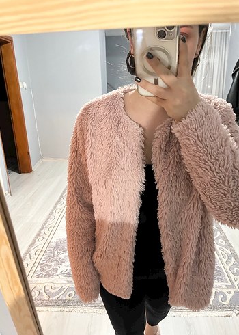 Bej Peluş Detaylı kürk - Görsel 3