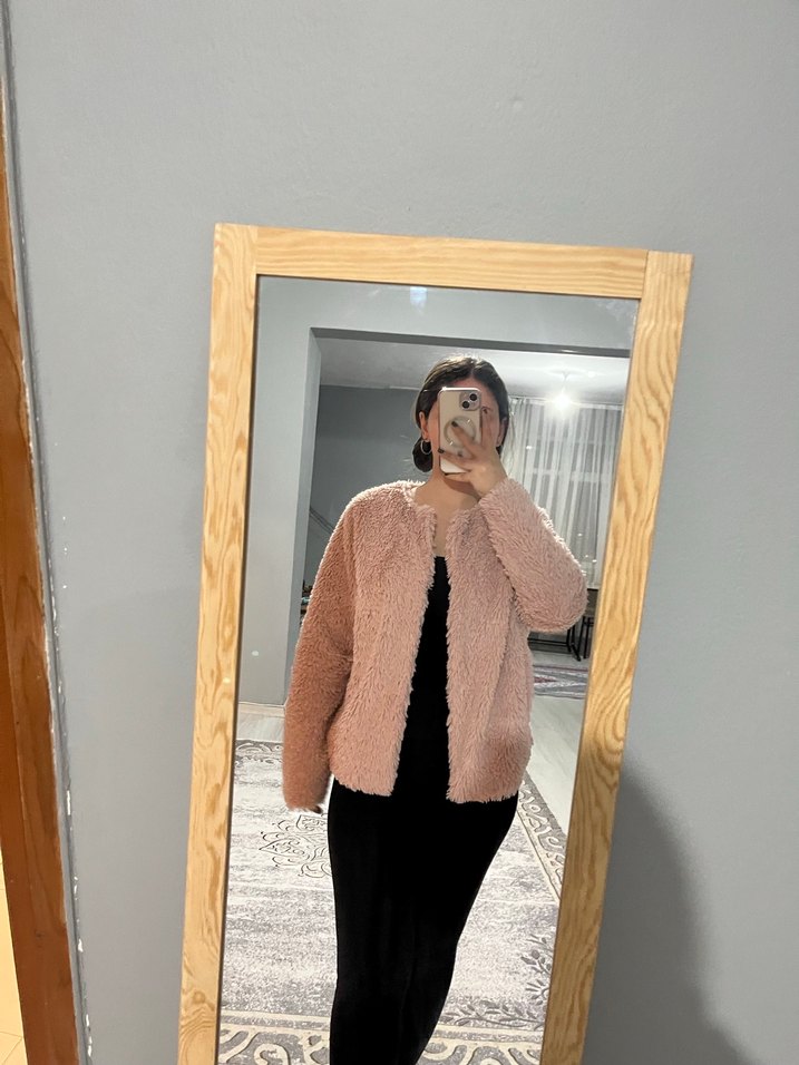 Bej Peluş Detaylı kürk - Görsel 2