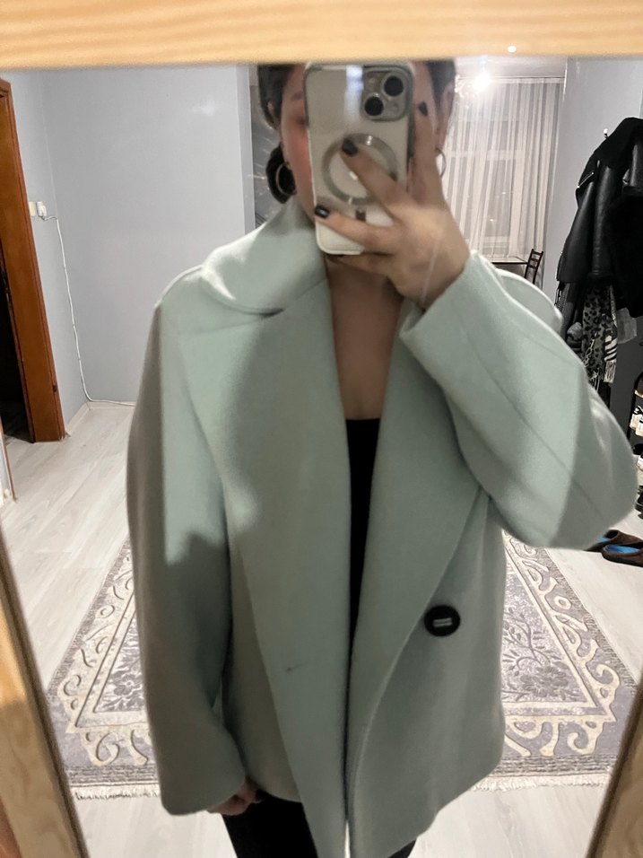 Bej Midi Kadın Ofis Kabanı - Görsel 2