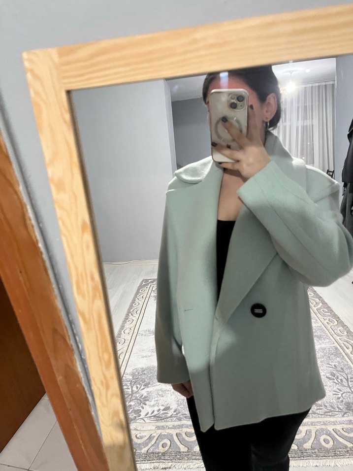 Bej Midi Kadın Ofis Kabanı - Görsel 3