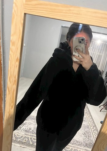 Siyah Midi Kadın Kışlık Mont Yüksek Yakalı - Görsel 2