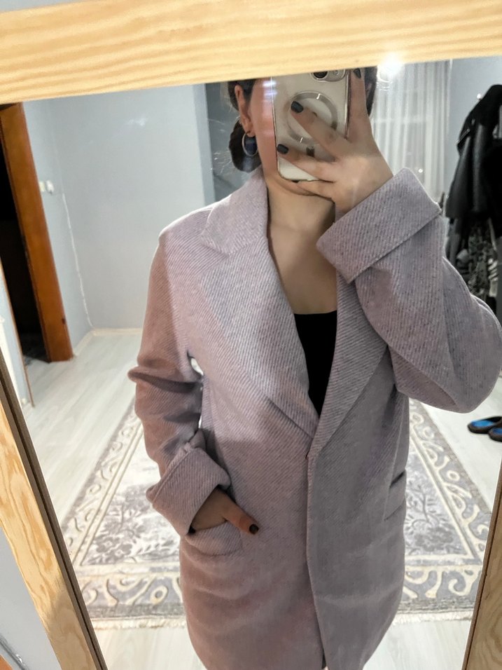 Pembe Midi Kadın Kaban - Görsel 3