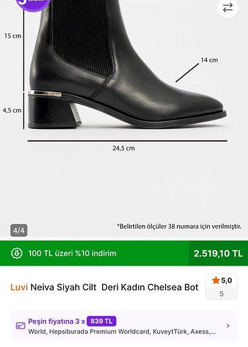 Luvi Neiva Siyah Deri Chelsea Bot - Görsel 3