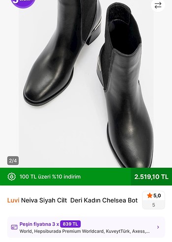 Luvi Neiva Siyah Deri Chelsea Bot - Görsel 2