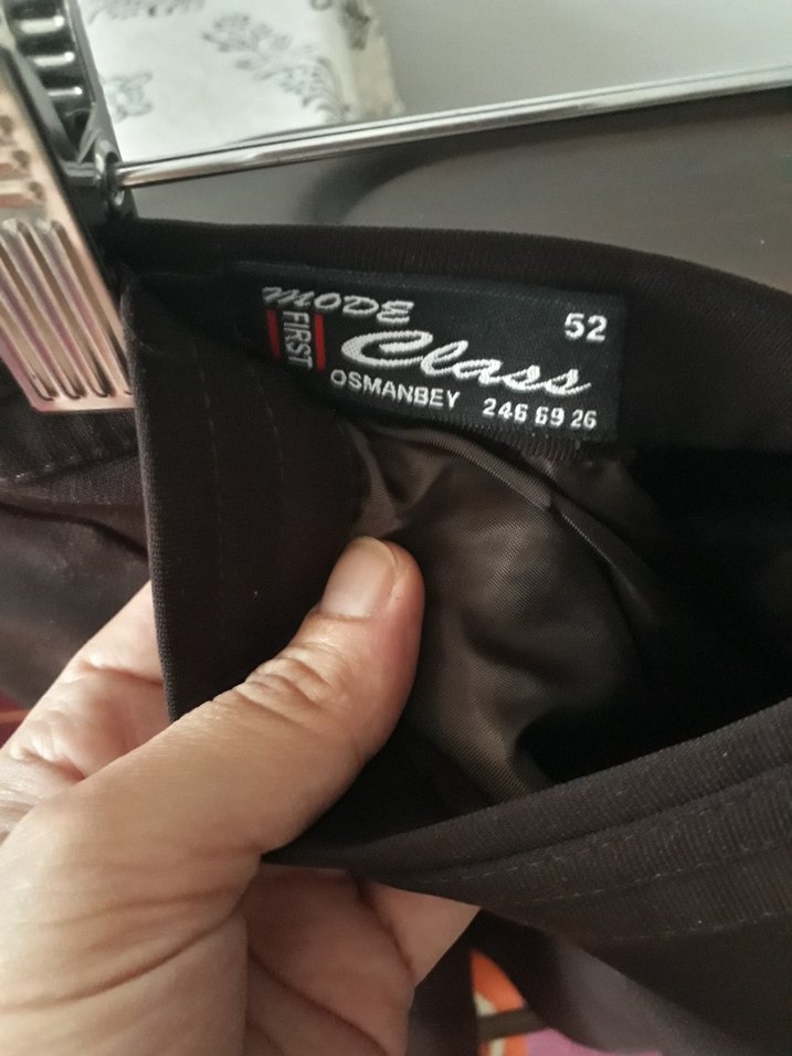 Kahverengi Uzun Kemerli Pileli Etek - Görsel 3