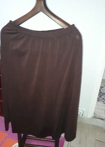 Kahverengi Kadın Uzun Etek - Görsel 2