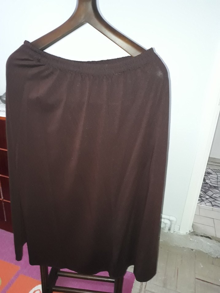 Kahverengi Kadın Uzun Etek - Görsel 2