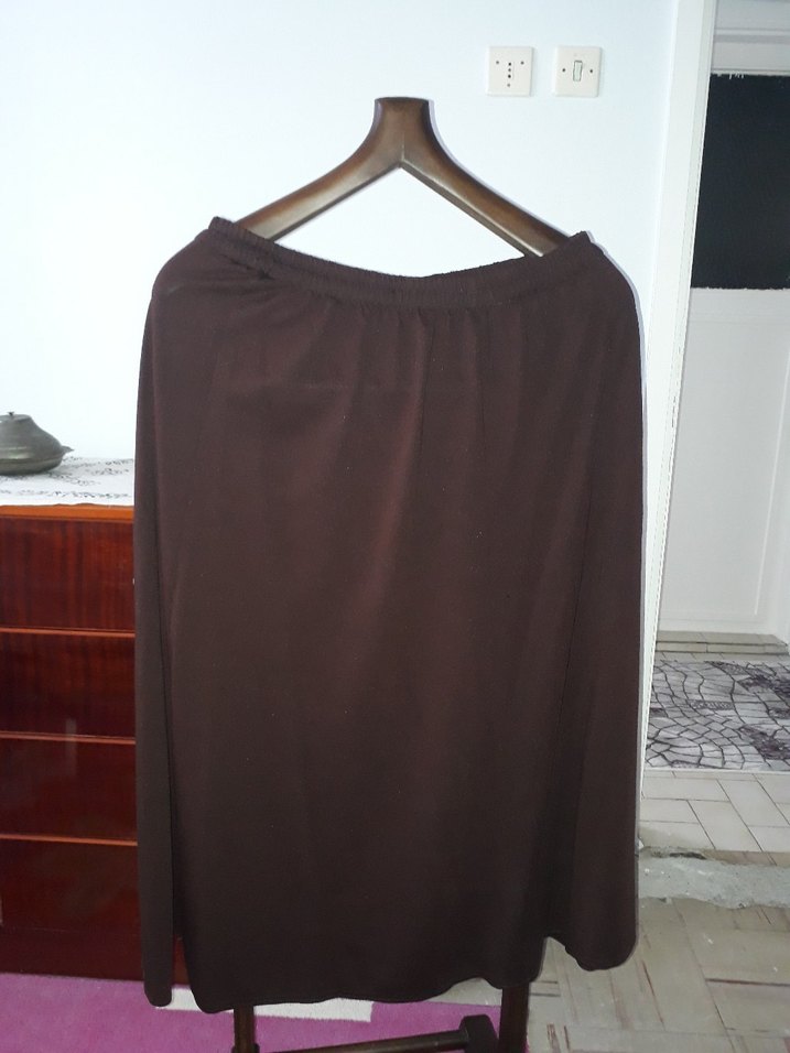 Kahverengi Kadın Uzun Etek - Görsel 3