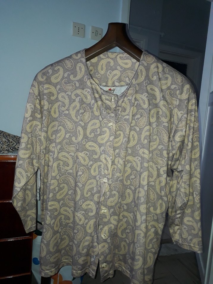 Düğmeli Gri Vintage Bluz - Görsel 2