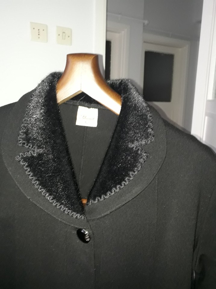 Düğmeli Siyah Uzun Kadın Kaban - Görsel 5