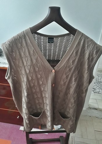 V Yaka Örgü Bohem Kadın Yelek - Görsel 2