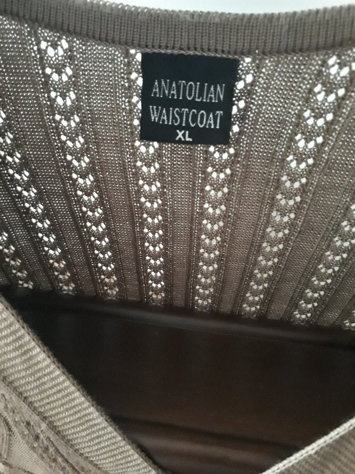 V Yaka Örgü Bohem Kadın Yelek - Görsel 3