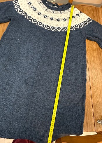 Nakışlı Gri Bohem Triko  Elbisesi - Görsel 3