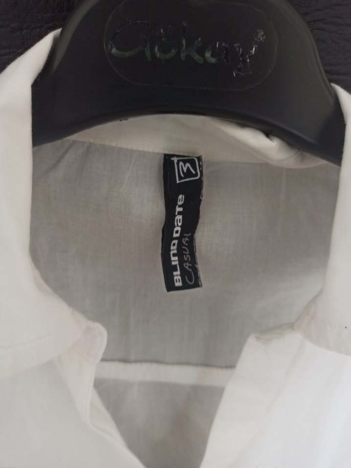 cocuk Beyaz Keten Düğmeli Gömlek - Görsel 2