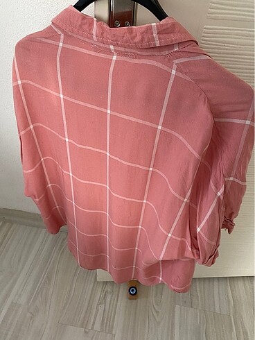 Diğer Pudra pembesi oversize yarım kol gömlek