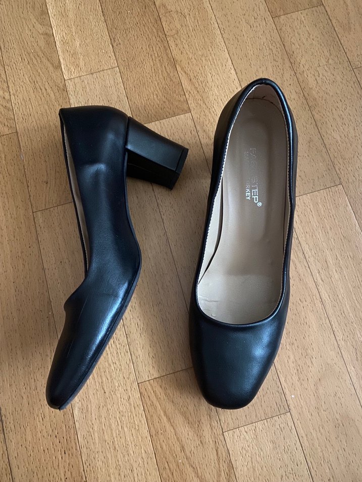 Siyah Kadın Blok Topuklu Stiletto - Görsel 3