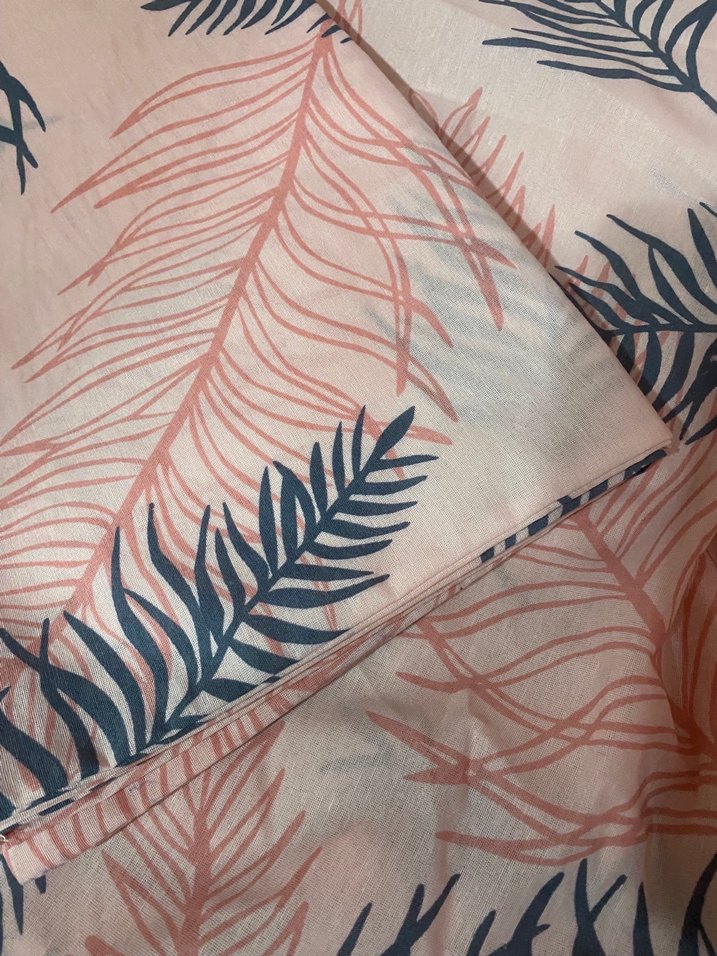 Baskılı Pembe Nevresim ve Çarşaf Seti - Görsel 4