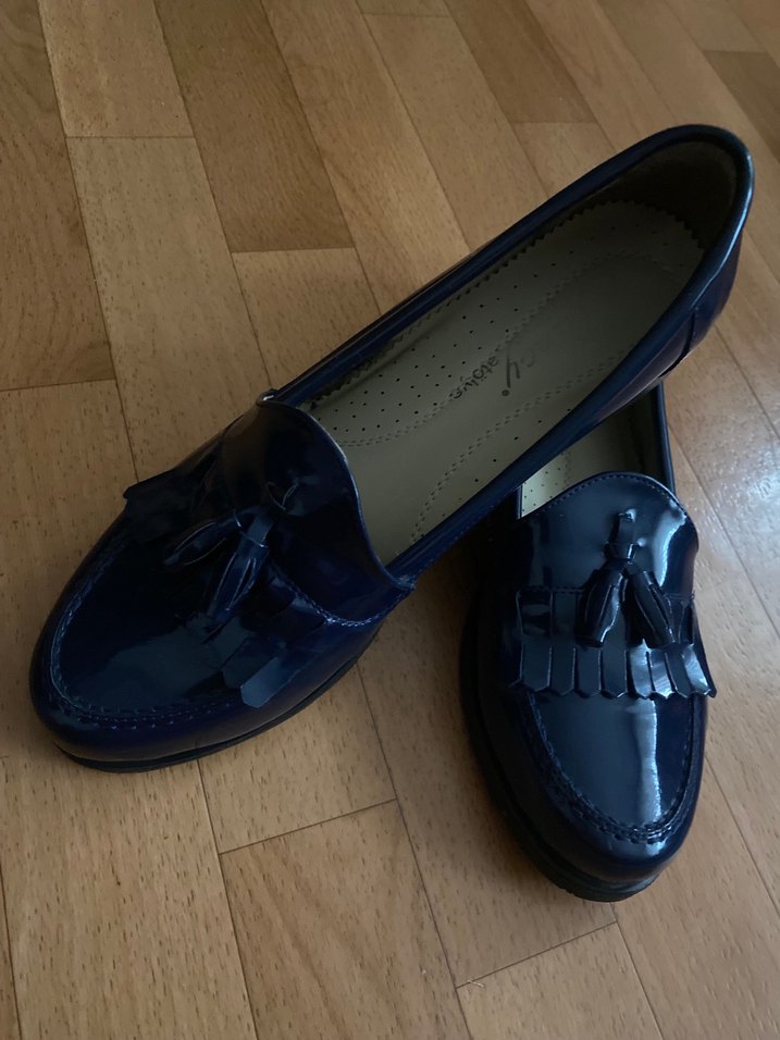 Parlak Mavi Püsküllü Oxford  Ayakkabı - Görsel 3