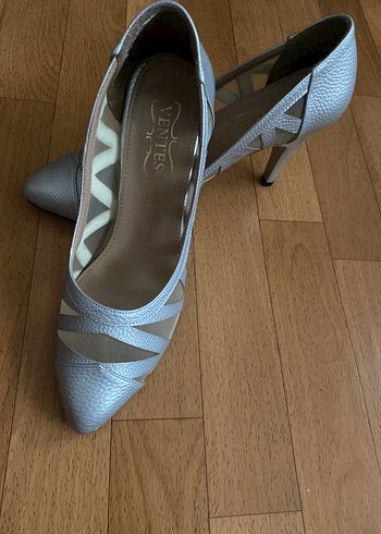 Beyaz  Stiletto Topuklu Kadın Abiye Ayakkabı - Görsel 5