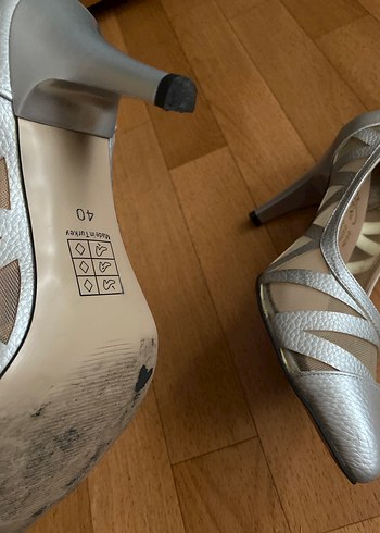 Beyaz  Stiletto Topuklu Kadın Abiye Ayakkabı - Görsel 4