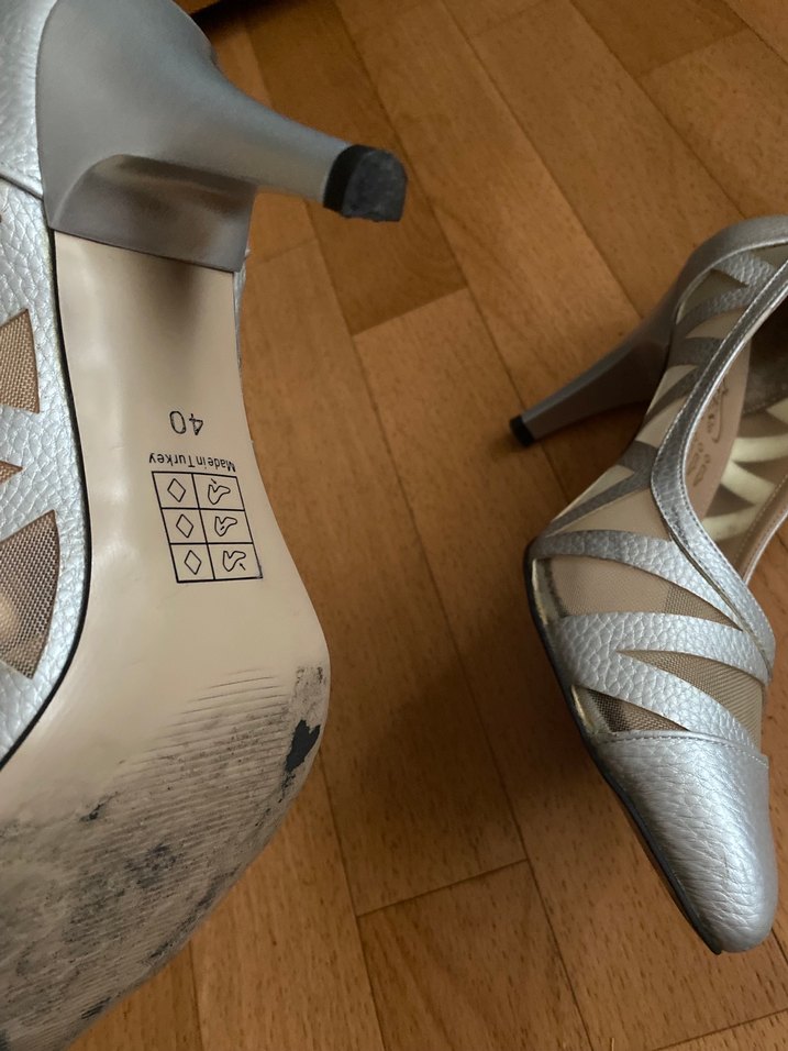 Beyaz  Stiletto Topuklu Kadın Abiye Ayakkabı - Görsel 4