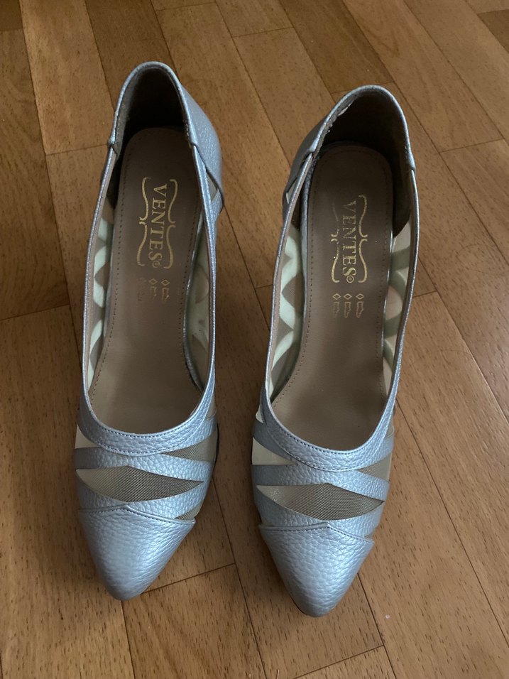 Beyaz  Stiletto Topuklu Kadın Abiye Ayakkabı - Görsel 2