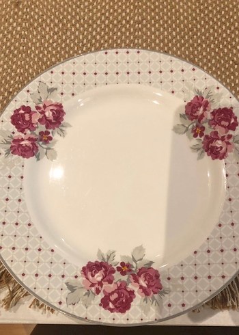 Pembe Çiçekli Tabak 15 adet - Görsel 3