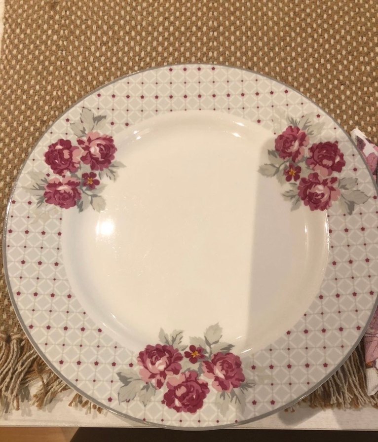 Pembe Çiçekli Tabak 15 adet - Görsel 3