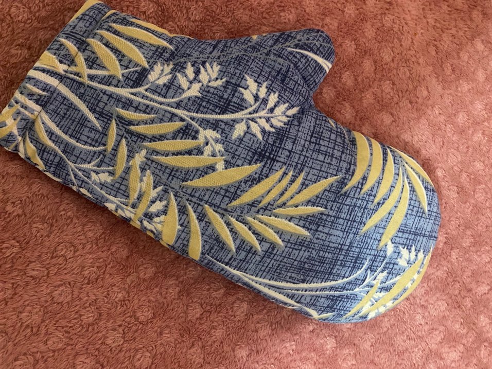 Mavi Gri Batik Desenli Fırın Eldiveni - Görsel 4