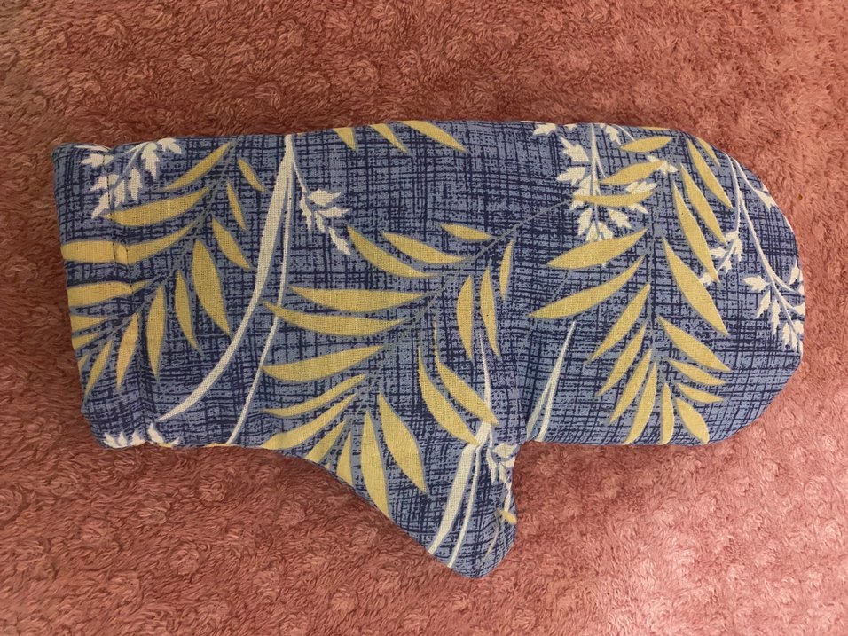 Mavi Gri Batik Desenli Fırın Eldiveni - Görsel 3