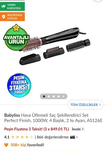 Babyliss Hava Üflemeli Saç Şekillendirici Seti